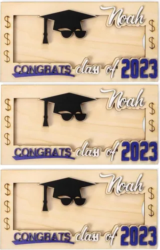 Vista 8 de Titular de regalo de dinero de graduación con nombre personalizado, caja de tarjetas de graduación, soporte para dinero de la clase de 2024, regalo