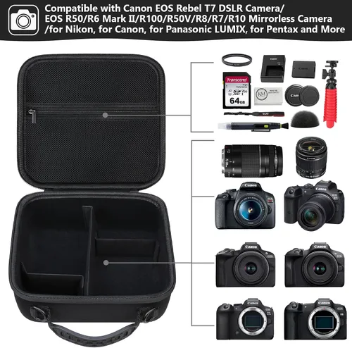 Vista 2 de Funda de transporte para cámara réflex digital Canon EOS Rebel T7 Negro