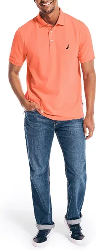Vista 2 de Nautica Polo piqué de algodón elástico sólido para hombre
