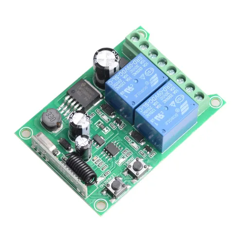 Vista 6 de Interruptor de control remoto inalámbrico CC 12V 24V 36V 48V Nuevo interruptor de control remoto multifunción de 2 canales, transmisor de 433MHz