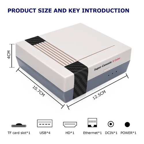 Vista 7 de Kinhank 117000+ Retro Game Console,Super Console X Cube Mini Classic Video Games, Gaming Systems for TV,Plug and Play,Compatible with PS1PSPDCMAME