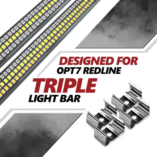 Vista 3 de OPT7 4 soportes de montaje para barra de luz LED de triple fila Redline (paquete de 2)