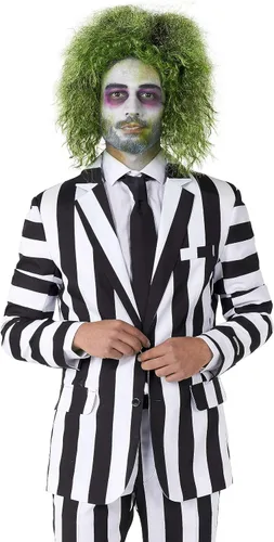 Vista 3 de SUITMEISTER Men's Premium Costume - Beetlejuice - Slim Fit Suit - Black and White