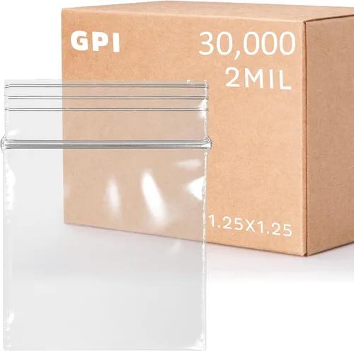 Vista 14 de GPI - Paquete de 100 bolsas de plástico transparente con cremallera de 1 x 1 pulgada de grosor, bolsas de plástico transparente con cierre