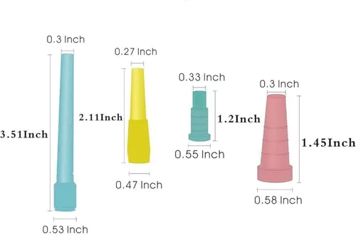 Vista 4 de 50 puntas de boca de manguera de cachimba macho de color extra largas en una bolsa