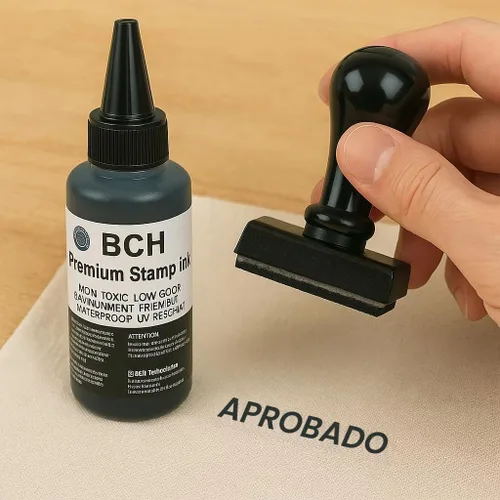 Vista 7 de BCH Recambio de tinta de sello negro premium Fórmula de tinta permanente e impermeable de secado rápido para sellos de goma autoentintados