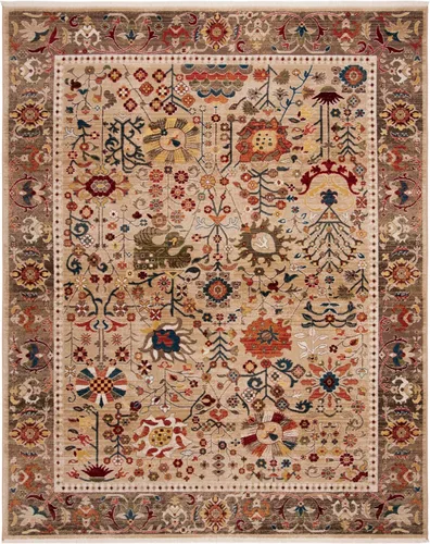Vista 30 de SAFAVIEH Kashan Collection - Alfombra de área de 2 x 3 pies, color beige y gris pardo, diseño oriental tradicional, no desprende pelusa y de fácil