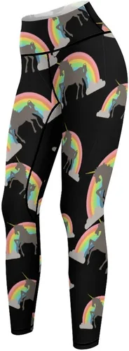 Vista 6 de Rainbow Unicorn Workout Leggings for Women High Waisted Tummy Control Yoga Pants