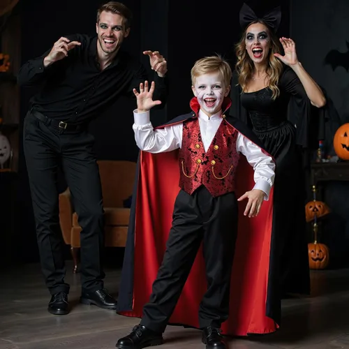 Vista 7 de PEADUCK Disfraz de vampiro para niños, disfraz de Halloween, juego de rol