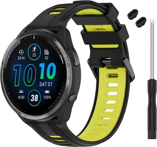 Vista 17 de Correa compatible con reloj Garmin Forerunner 965 – Correa de repuesto de silicona suave para reloj inteligente 965 para mujeres y hombres
