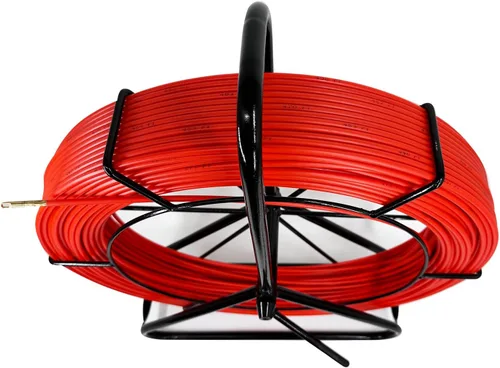 Vista 3 de Varilla de extractor de cinta de pescado continua de 4.5MM 350FT de conducto de fibra de vidrio con soporte de carrete de acero