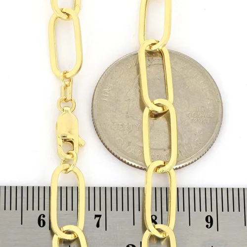 Vista 3 de Nuragold Pulsera de cadena de eslabones de cable Rolo alargada de oro amarillo de 10 quilates de 0.236 in, joyería para mujer, cierre de langosta