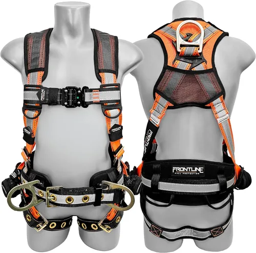 Vista 10 de FRONTLINE FALL PROTECTION Arneses + Anillo en D + Múltiples Estilos + Cumple con OSHA y ANSI