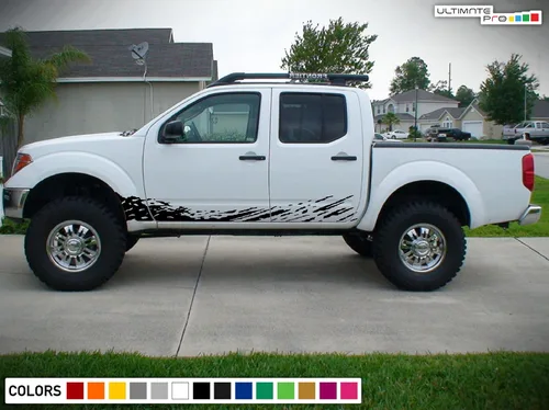 Vista 5 de Adhesivo adhesivo de vinilo para salpicaduras de barro compatible con Nissan Frontier Navara 2004-Present (negro)