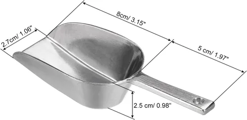Vista 2 de PATIKIL Cucharas de hielo, de aluminio de 5.12 pulgadas, pequeña máquina de hielo para harina, cereales, azúcar, pala para cocina, bar, fiesta, tono