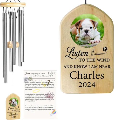 Vista 8 de Jocidea - Campanillas de viento personalizadas para gatos en memoria de gato, regalo por pérdida de gato, regalo de condolencia de mascota, regalo