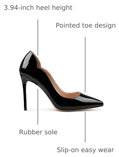 Vista 3 de COLETER Zapatos de vestir con punta puntiaguda de 4 pulgadas para mujer 02 negro