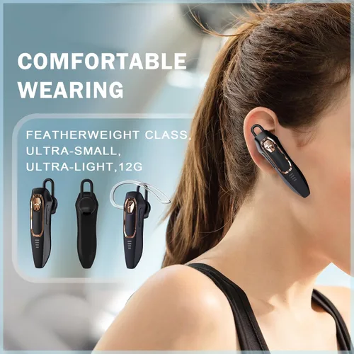 Vista 4 de Auricular Bluetooth V5.4, auricular Bluetooth con micrófono, cancelación de ruido, manos libres Bluetooth para teléfono celular con 36 horas