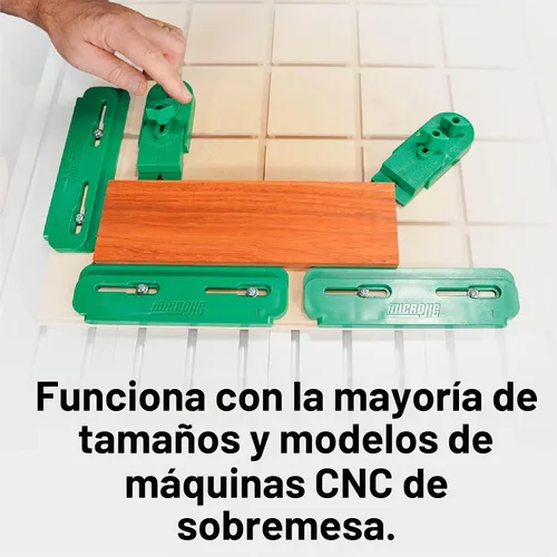 Vista 5 de MICROJIG Kit de sujeción CNC MatchFit, Abrazaderas de sujeción para carpintería, CN-P1234K11, Juego de 11 piezas, Verde