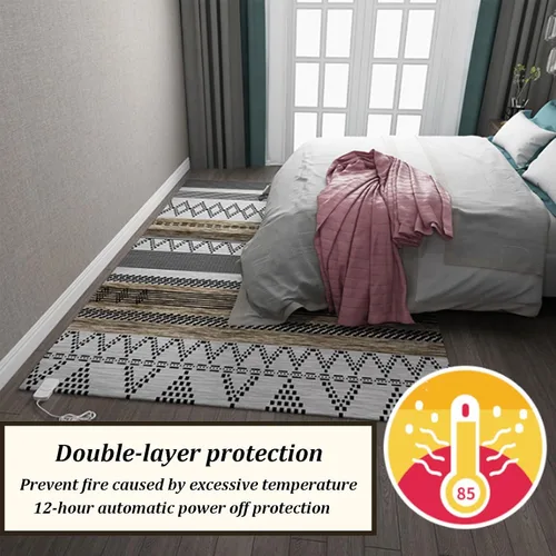 Vista 4 de Electric Heated Area Rug, Large Electric Heating Carpet with Adjustable Temperature 12 Hour Timer, Heated Floor Mat Under Desk for Home Office Study