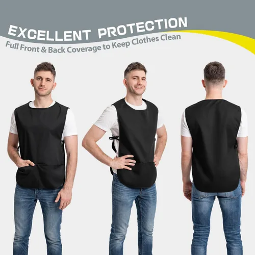 Vista 2 de ROTANET Delantal de zapatero con 2 bolsillos profundos, unisex, impermeable, para pintura, limpieza, artista, para mujeres, hombres, adultos