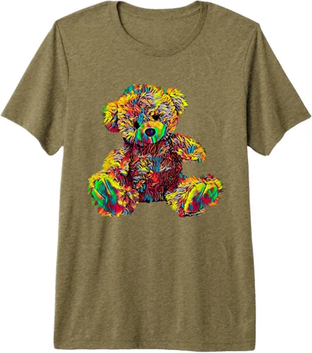 Vista 5 de Lindo oso de peluche de peluche camiseta premium, Negro