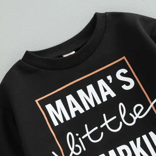 Vista 4 de Ropa para el día de San Valentín para bebé, sudadera de manga larga con letras, pantalones deportivos elásticos para otoño e invierno