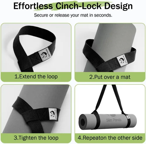 Vista 6 de Slim Panda Yoga Mat Straps for Carrying, Adjustable Yoga Mat Carrier Sling Fits All Mats(Mat Not Included)