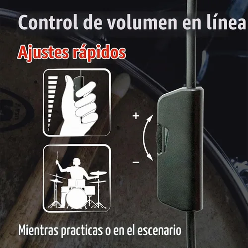 Vista 4 de Superlux HD667 Drummer Auriculares de aislamiento, controladores de 1.575