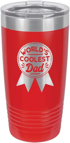 Vista 8 de WORLDS COOLEST DAD RIBBON BLACK Vaso de bebida de 20 oz con pajita Taza de viaje grabada con láser Comparar con Yeti Rambler Idea de regalo