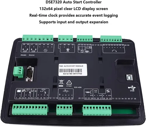 Vista 5 de Módulo de control auto del comienzo del generador en tiempo real, plástico del módulo de control del regulador de 3.5-75Hz DSE7320 8-35VDC