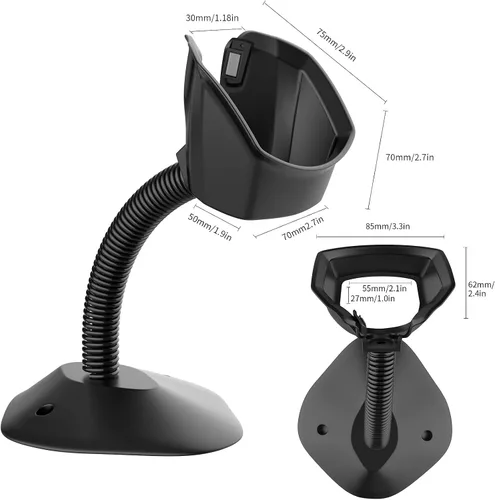 Vista 4 de Symcode Soporte universal para escáner de código de barras manos libres, escáner de código de barras, soporte de cuna, ángulo base y cabeza