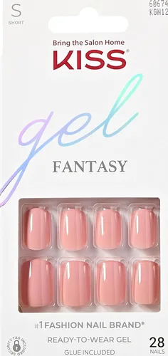 Vista 12 de KISS Gel Fantasy, uñas a presión, pegamento de uñas incluido, 'Aim High', negro, tamaño corto, forma cuadriculada, incluye 28 uñas, 0.07 onzas