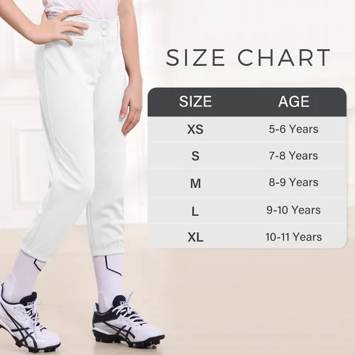 Vista 6 de Stelle Pantalones de sóftbol para niñas, pantalones de béisbol para jóvenes, pantalones de lanzamiento rápido con bolsillos, camiseta para niños
