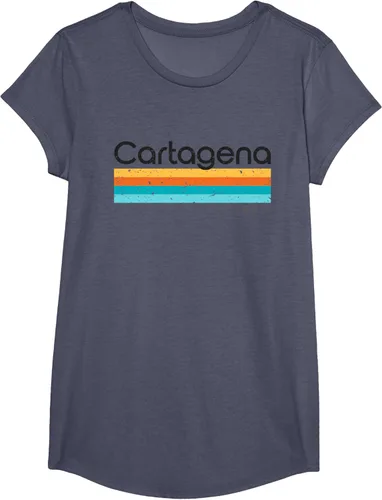 Vista 18 de Camiseta vintage de Cartagena Colombia con diseño retro, Blanco, S