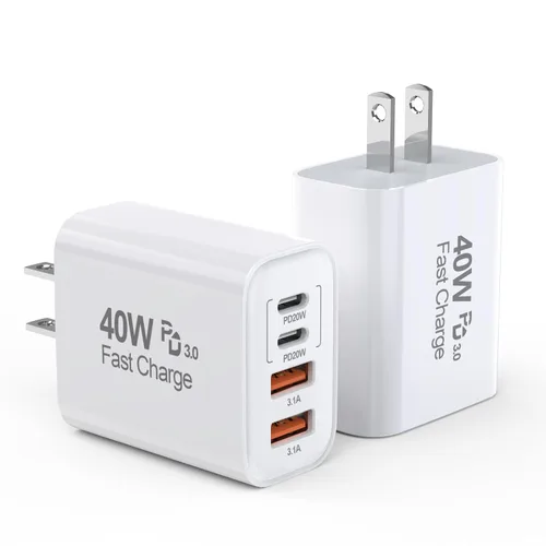 Vista 9 de Bloque de carga para iPhone 16/15, bloque de carga USB C [paquete de 2] 20 W de doble puerto PD rápido USB C adaptador de cargador de pared USB A