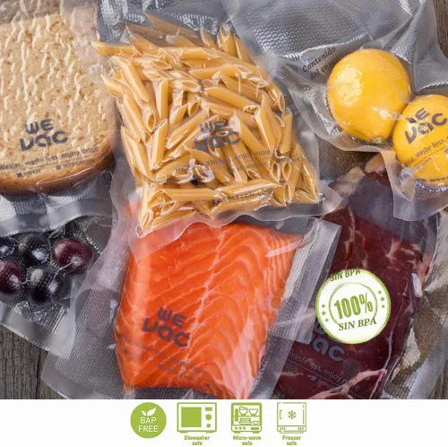 Vista 5 de Wevac Weston - Bolsas selladoras al vacío de 100 pintas, de 6 x 10 pulgadas, para guardar alimentos, sellar una comida, sin BPA, resistentes