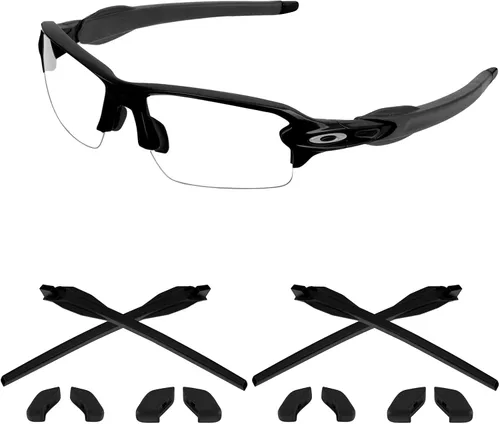 Vista 7 de Kits de goma de repuesto para orejeras y boquillas compatibles con Oakley Flak 2.0 OO9295 Flak 2.0 XL OO9188 Negro