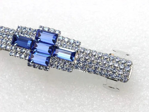Vista 5 de Faship Precioso clip de pasador de cristal de diamantes de imitación azul