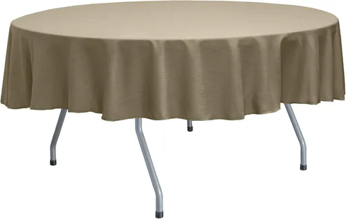 Vista 35 de Ultimate Textile Mantel redondo reversible Shantung Satin Majestic de 84 pulgadas, color rosa hielo