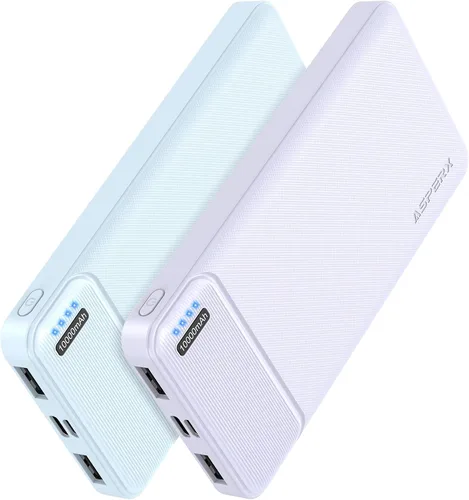 Vista 6 de AsperX - Cargador portátil de 10000 mAh con batería dual USB Negro
