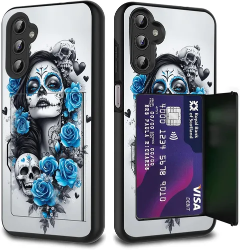 Vista 103 de Funda híbrida de doble capa con función atril para Samsung Galaxy A16 5G de 6.9 pulgadas, diseño de vaca con bandera estadounidense