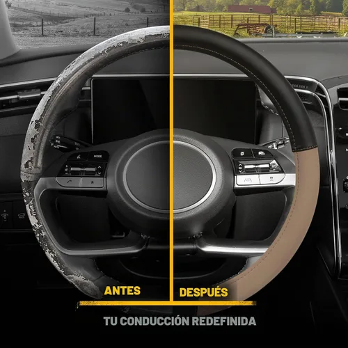 Vista 6 de Caterpillar Funda para volante ergonómica de dos tonos, agarre de piel suave.
