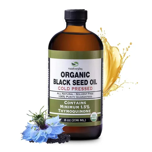 Vista 9 de Aceite orgánico de semilla negra – Botella de vidrio prensado en frío certificado por USDA, más de 1.5% timoquinona, 3 veces más de fuerza de comino