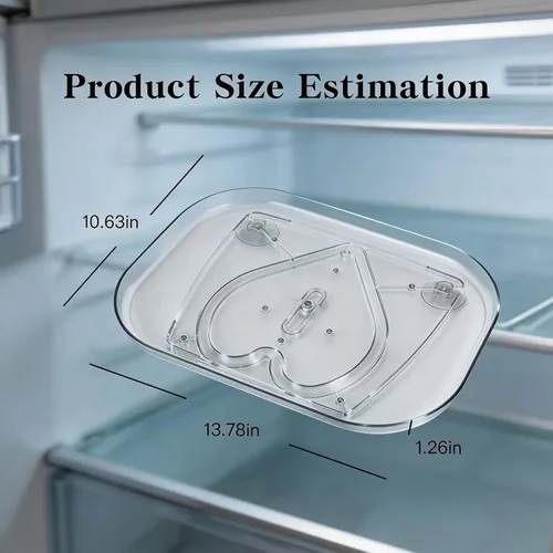 Vista 2 de Paquete de 2 organizadores para nevera Lazy Susan, giratoria de 360°, organizador de acrílico transparente para cocina, despensa, almacenamiento