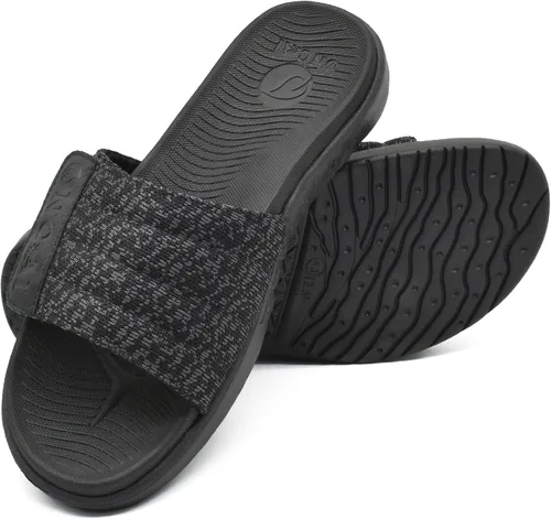Vista 7 de ONCAI Sandalias deportivas para hombre con puntera abierta, correas ajustables, ortopédicas para fascitis plantar, con plantilla de soporte de arco