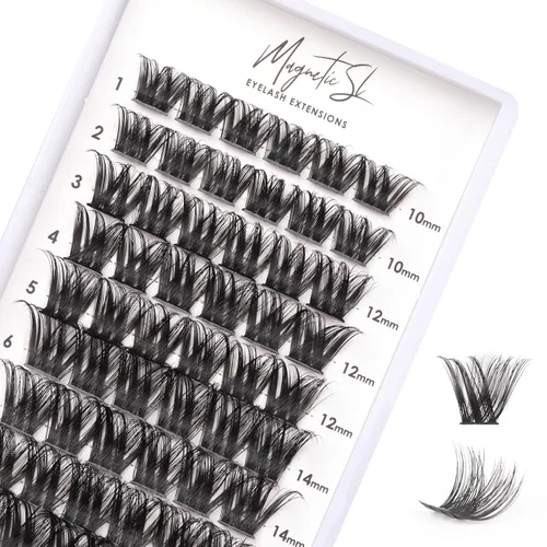 Vista 20 de Extensiones de pestañas en racimo, 72 racimos de pestañas individuales, extensiones de pestañas postizas, kit de extensión de pestañas para colocar
