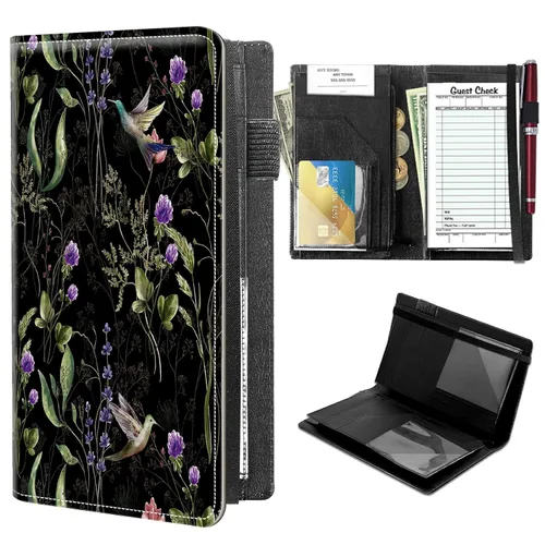 Vista 24 de Libros para Servidores de Alto Volumen, Libro de Servidor de Árbol de Color Artístico con 2 Bolsillos Expandibles de 9 x 5 pulgadas, Lindo Libro