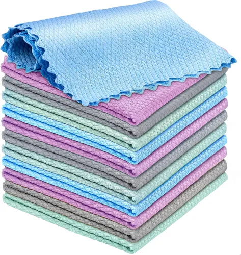Vista 11 de Niveaya Paño de limpieza de vidrio de microfibra, paños multifuncionales reutilizables sin pelusas, paño de limpieza de ventana de ducha de acero
