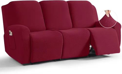 Vista 57 de TAOCOCO Funda reclinable de 4 piezas, funda elástica para sofá reclinable de 4 piezas, funda reclinable con 1 asiento, protector de sofá suave